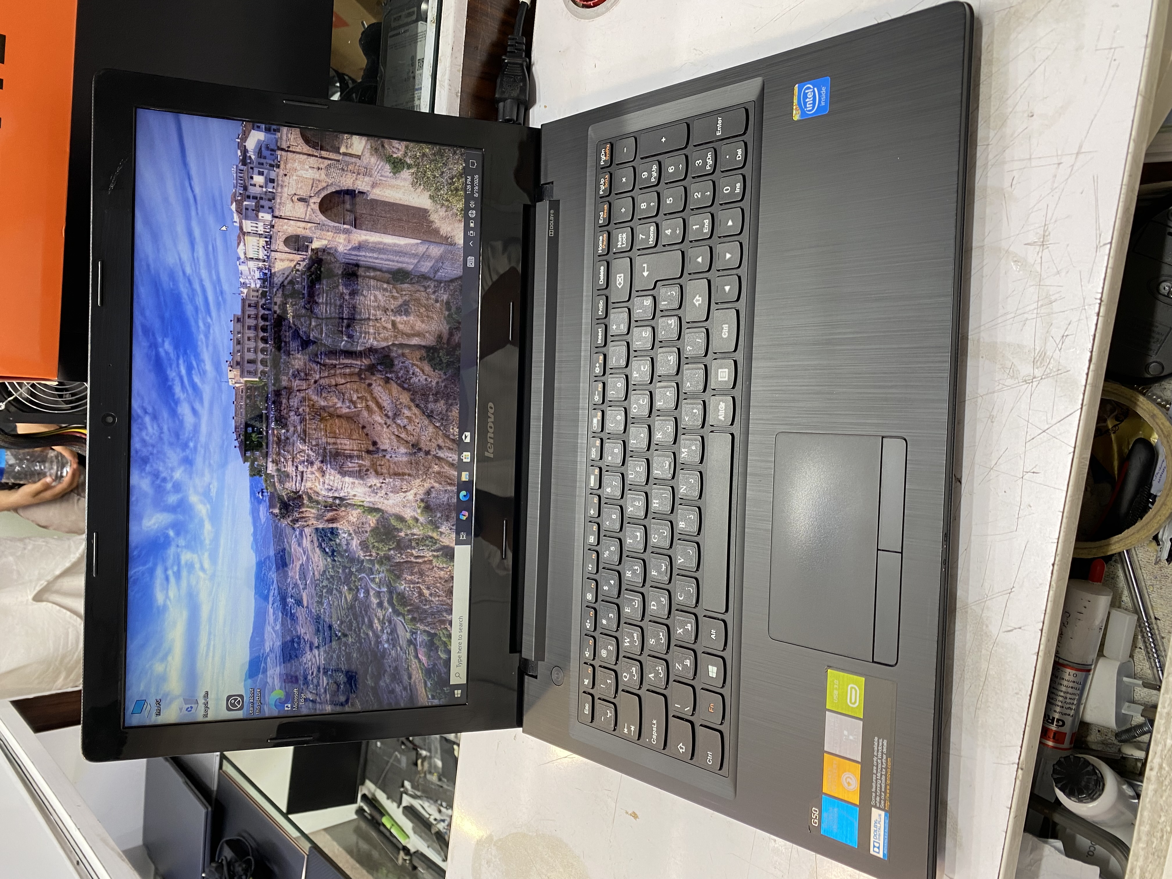 لپتاپ لنوو مدل g50 clron n2830 ram 4GB Hdd 500gb
